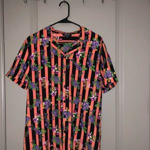 Pinstripe Flower Print